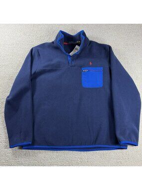 Polo Ralph Lauren Mock Neck Pullover Fleece Jacket Blue Men’s Size Large